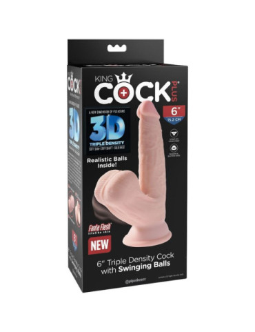 KING COCK PLUS 3D COCK SWINGING BALLS 12.7 CM