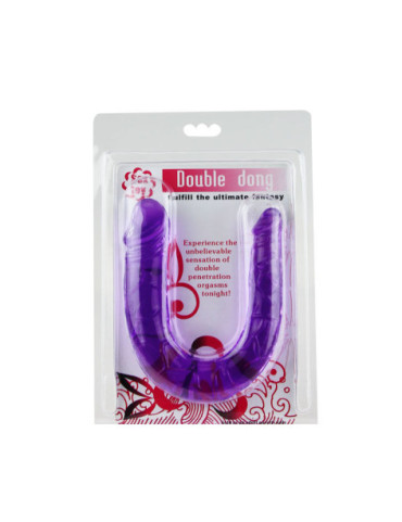 DILDO DOBLE EN GELATINA FLEXIBLE LILA