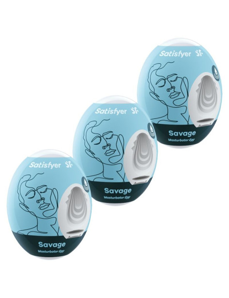 SATISFYER 3 HUEVOS MASTURBADORES - SAVAGE