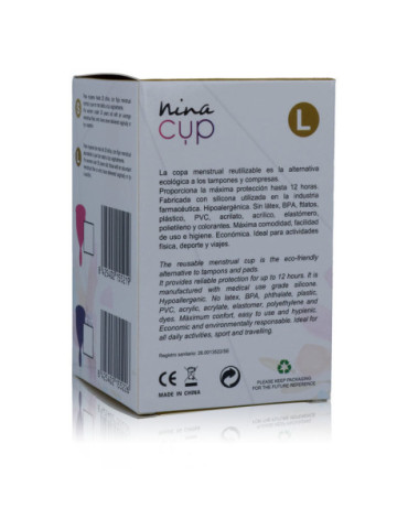 NINA CUP COPA MENSTRUAL TALLA L ROSA