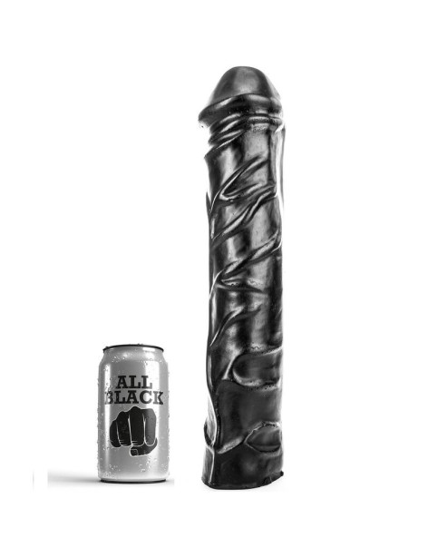 ALL BLACK DILDO GIGANTE FISTING SUAVE 32 CM