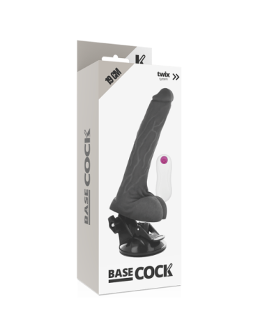 BASECOCK REALISTIC VIBRADOR CONTROL REMOTO NEGRO 19 CM