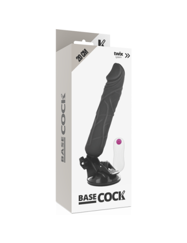 BASECOCK REALISTIC VIBRADOR CONTROL REMOTO NEGRO 20CM