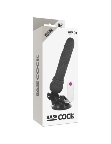 BASECOCK REALISTIC VIBRADOR CONTROL REMOTO NEGRO 19.5 CM