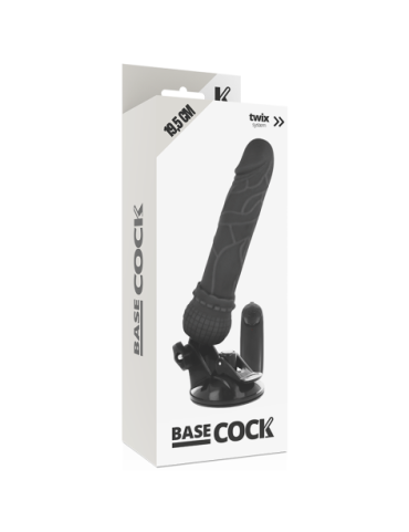 BASECOCK REALISTIC VIBRADOR CONTROL REMOTO NEGRO 19.5CM