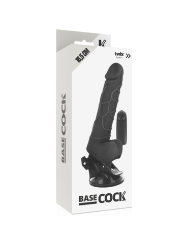 BASECOCK REALISTIC VIBRADOR CONTROL REMOTO NEGRO 18.5CM