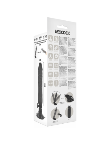 BASECOCK REALISTIC VIBRADOR CONTROL REMOTO NEGRO 20CM