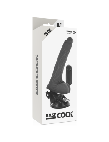 BASECOCK REALISTIC VIBRADOR CONTROL REMOTO NEGRO 20CM