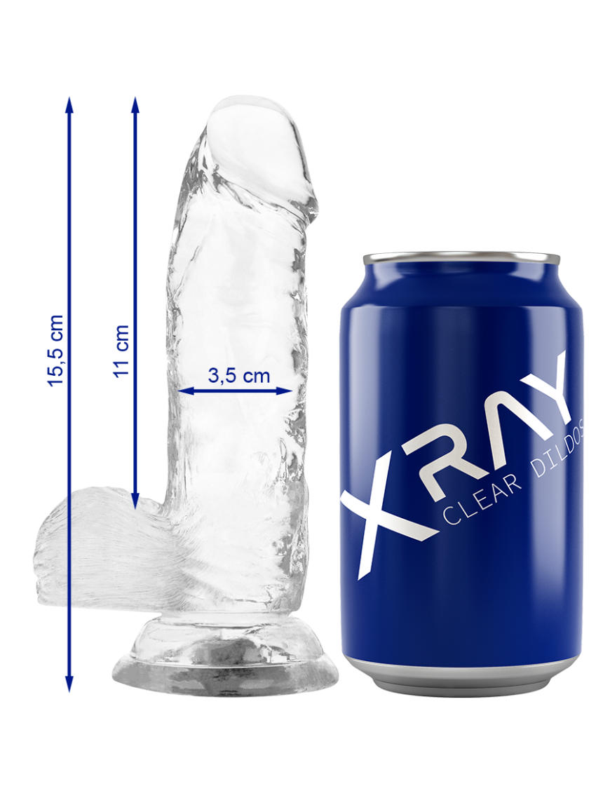 XRAY CLEAR DILDO REALISTA TRANSPARENTE 15.5CM X 3.5CM