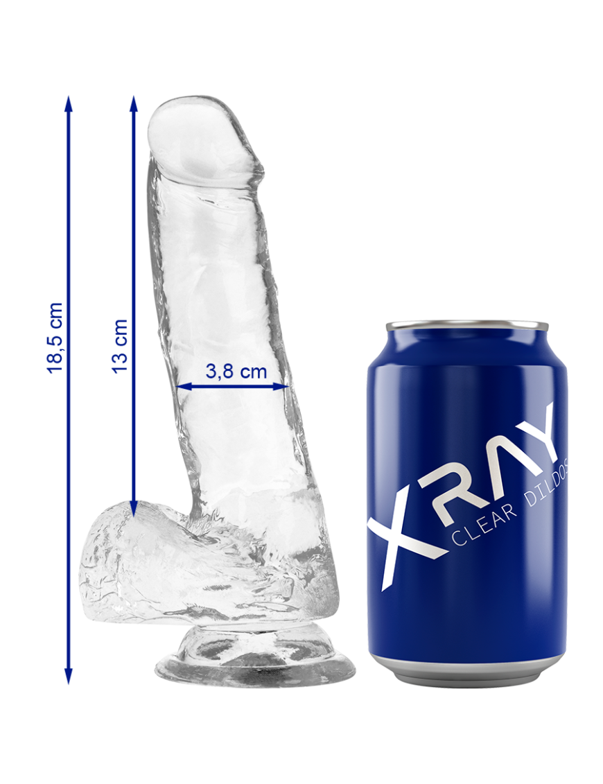 XRAY CLEAR DILDO REALISTA TRANSPARENTE 18.5CM X 3.8CM