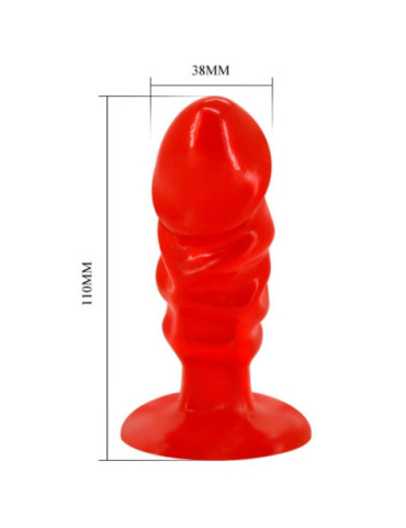 BAILE PLUG ANAL UNISEX CON VENTOSA ROJO