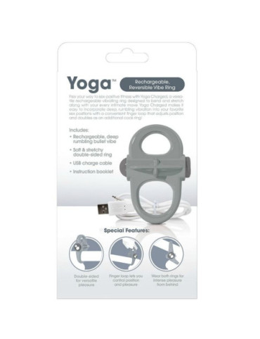 SCREAMING O ANILLO VIBRADOR RECARGABLE YOGA GRIS