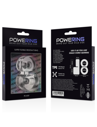 POWERING SUPER FLEXIBLE Y RESISTENTE ANILLO PENE DOBLE PR09 CLEAR