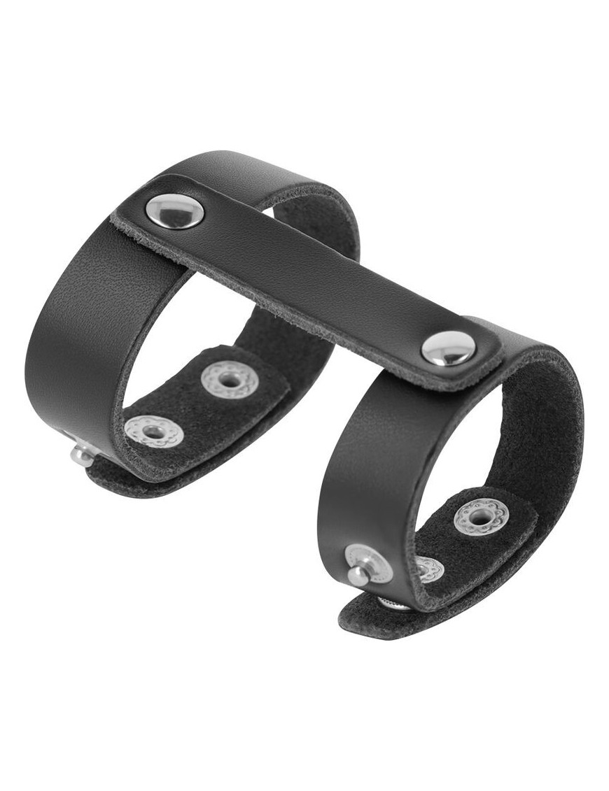 DARKNESS ANILLO PENE Y TESTICULOS AJUSTABLE LEATHER