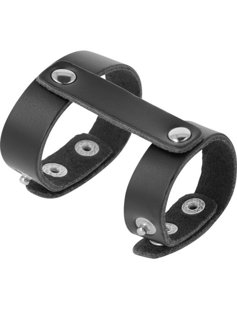 DARKNESS ANILLO PENE Y TESTICULOS AJUSTABLE LEATHER