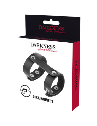 DARKNESS ANILLO PENE Y TESTICULOS AJUSTABLE LEATHER