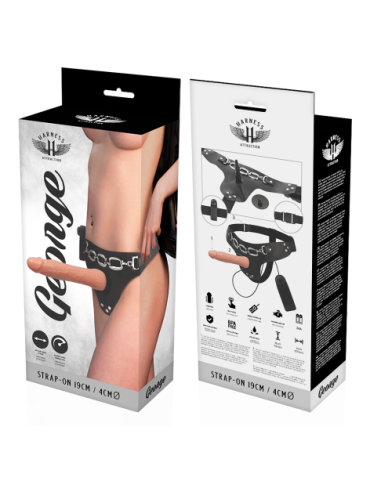 HARNESS ATTRACTION ÁRNES GEORGE REALISTICO VIBRADOR 19 X 4CM