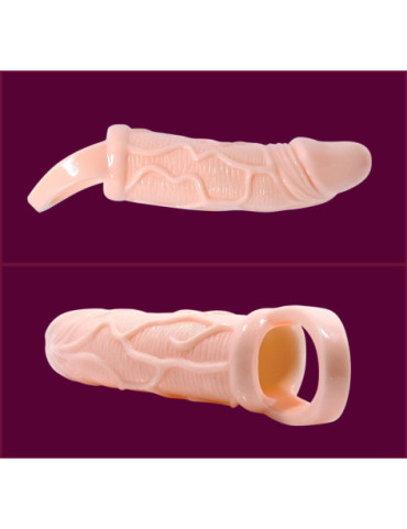 BAILE FUNDA EXTENSORA PENE CON VIBRACION Y STRAP PARA TESTICULOS 13.5 CM