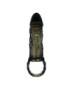 BAILE FUNDA EXTENSORA PENE CON STRAP PARA TESTICULOS NEGRO 13.5 CM