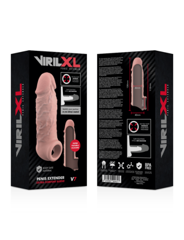 VIRILXL EXTENSION DE PENE LIQUID SILICONE V7 NATURAL