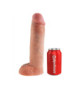 STRAP-ON CON DILDO HUECO 28 CM Y TIRANTES COLOR CARNE