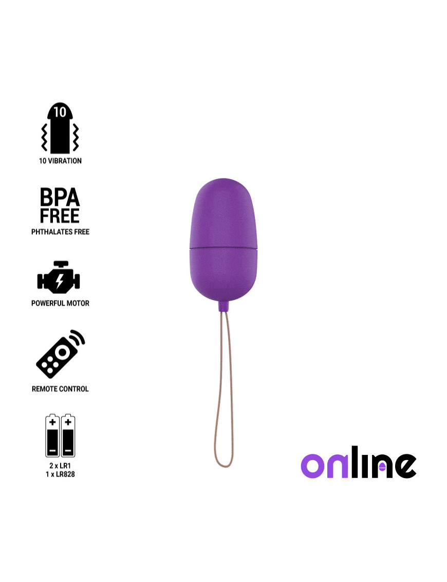 ONLINE HUEVO VIBRADOR CON MANDO CONTROL REMOTO - LILA