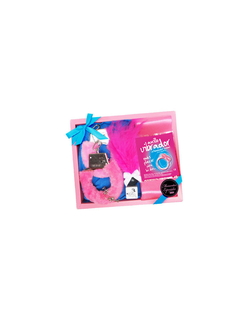 KIT EROTICO PLUMERO/ANILLO VIBRATOR (ROSA)