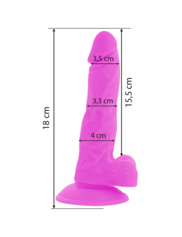 DIVERSIA DILDO FLEXIBLE CON VIBRACIÓN 18 CM - LILA