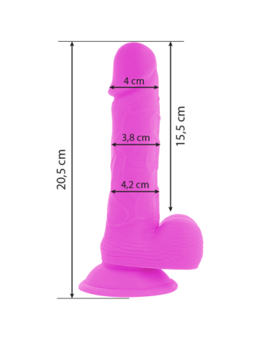 DIVERSIA DILDO FLEXIBLE CON VIBRACION 20.5 CM - LILA