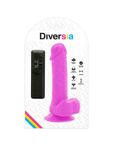 DIVERSIA DILDO FLEXIBLE CON VIBRACION 20.5 CM - LILA