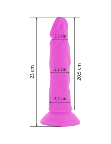 DIVERSIA DILDO FLEXIBLE CON VIBRACION 23 CM - LILA