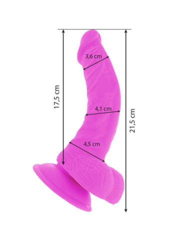 DIVERSIA DILDO FLEXIBLE CON VIBRACION 21.5 CM - LILA