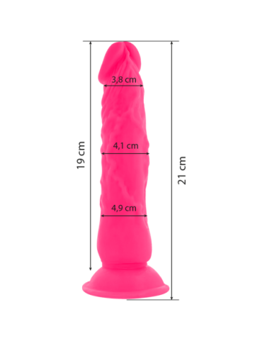 DIVERSIA DILDO FLEXIBLE CON VIBRACION 21 CM - ROSA