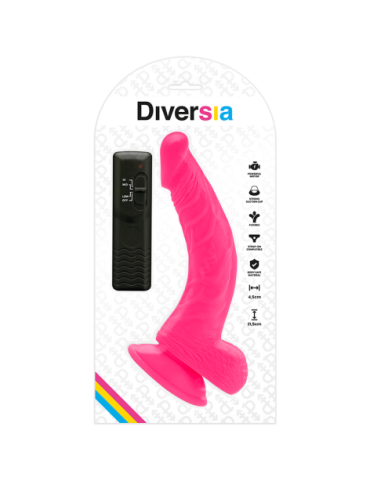 DIVERSIA DILDO FLEXIBLE CON VIBRACION 21.5 CM - ROSA