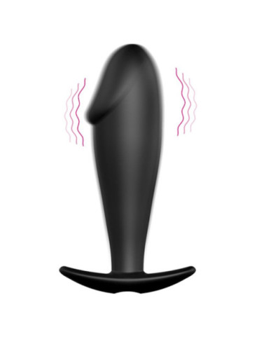 PRETTY LOVE PLUG ANAL SILICONA FORMA PENE Y 12 MODOS VIBRACION - NEGRO