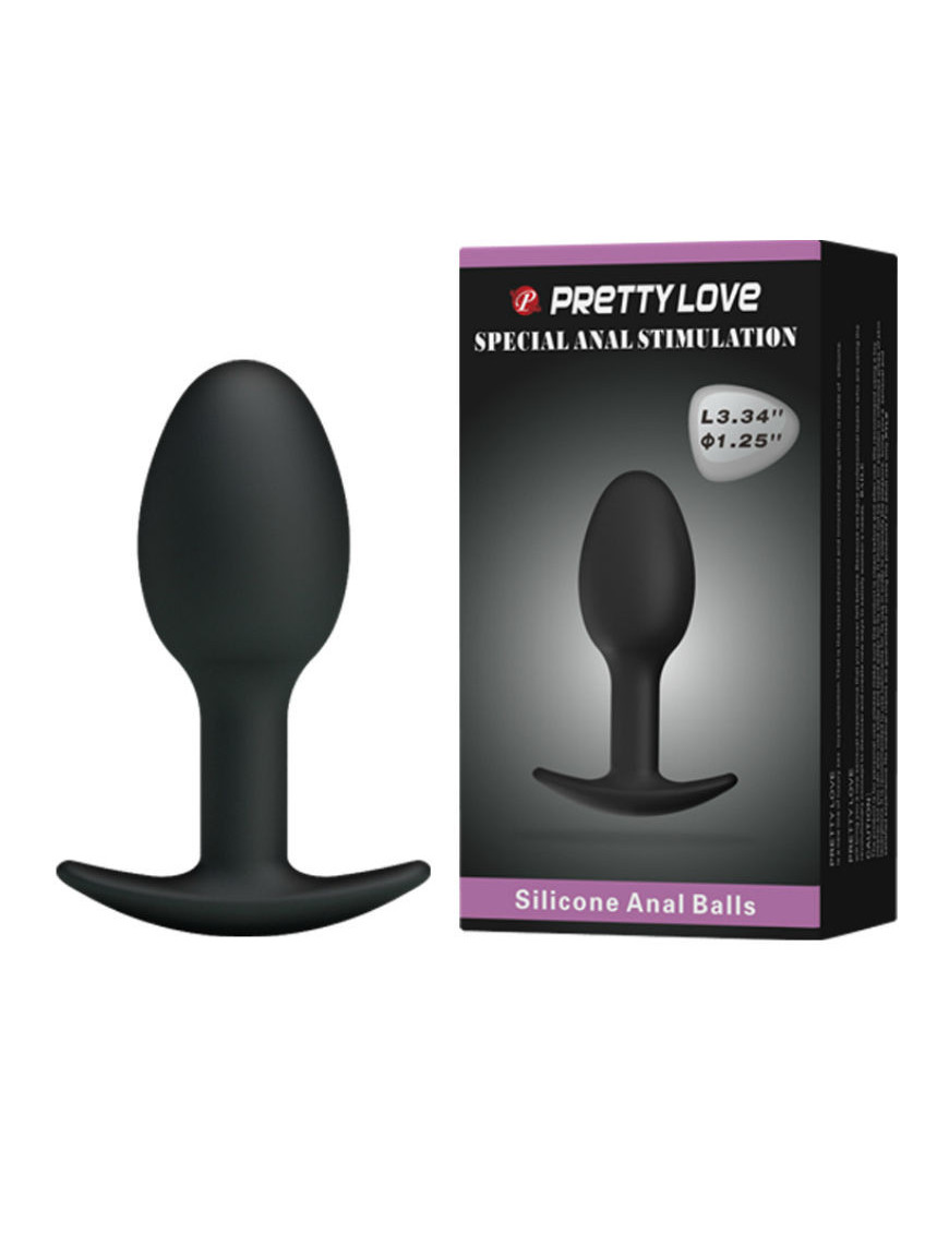 PRETTY LOVE PLUG ANAL SILICONA 6.5 CM NEGRO