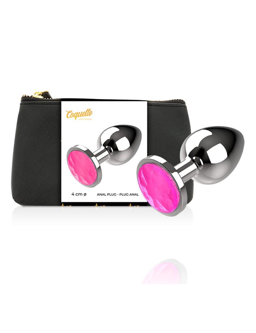 COQUETTE CHIC DESIRE PLUG ANAL DE METAL TALLA L CRISTAL PINK 4 X 9CM