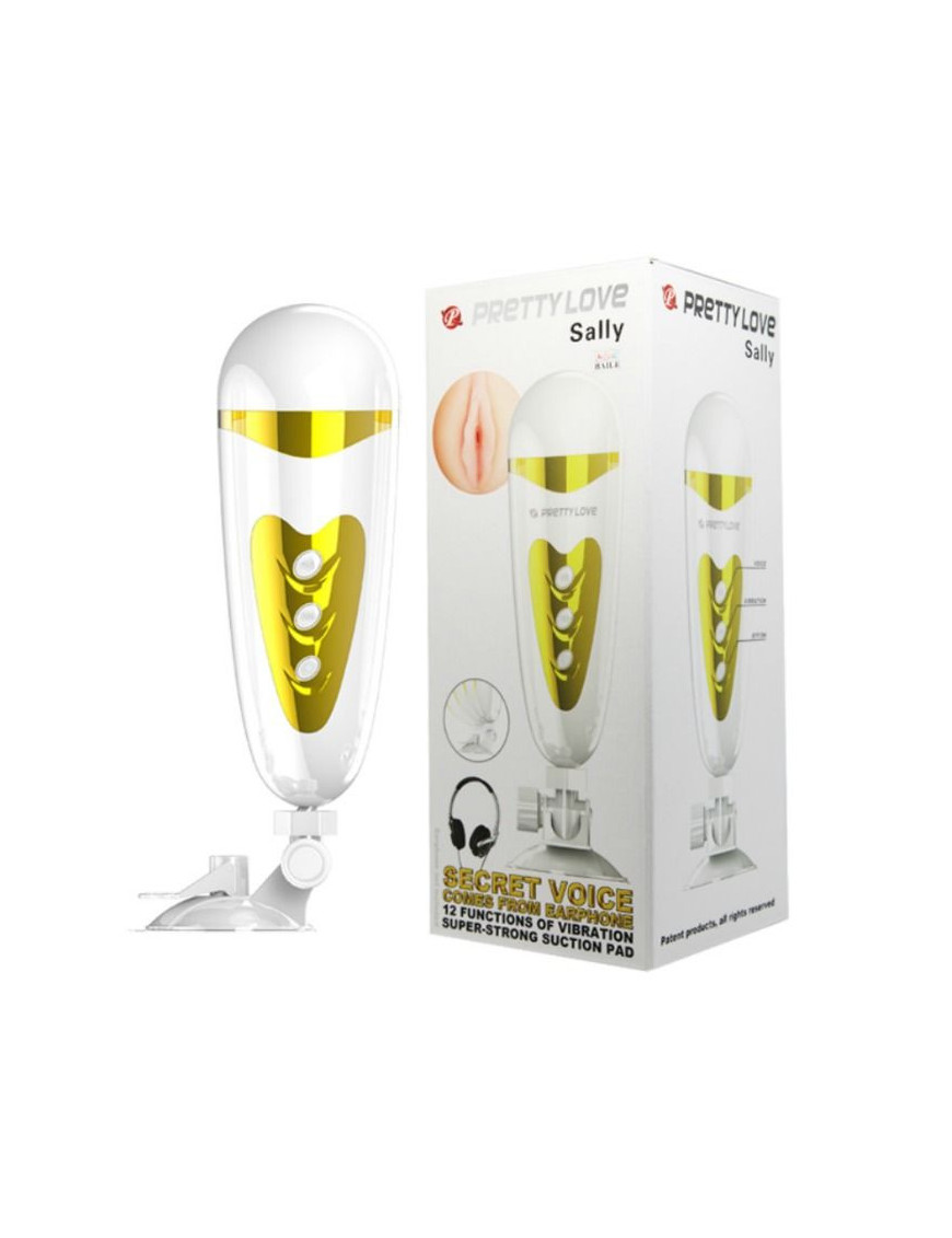 MASTURBADOR MASCULINO CON VIBRACION Y SONIDO SALLY PRETTY LOVE