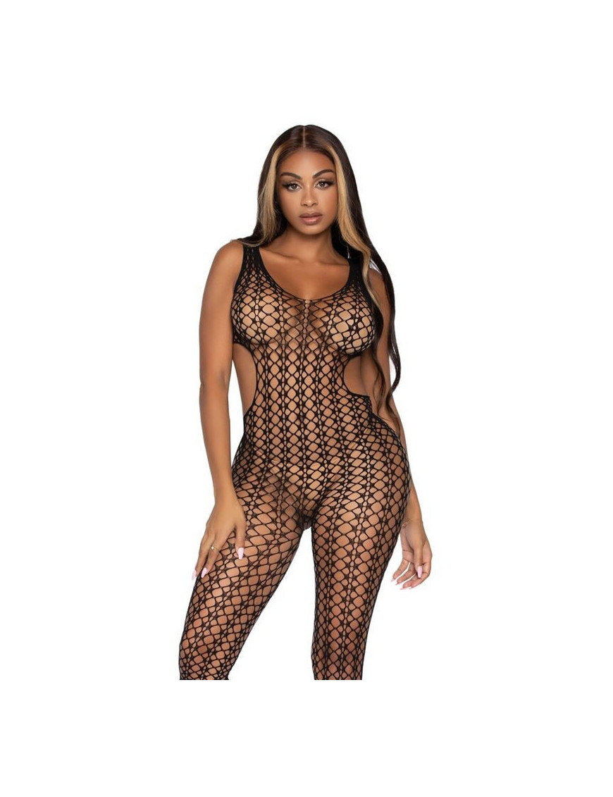 LEG AVENUE LATTICE NET BODYSTOCKING ONE SIZE