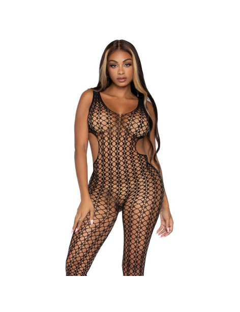 LEG AVENUE LATTICE NET BODYSTOCKING ONE SIZE