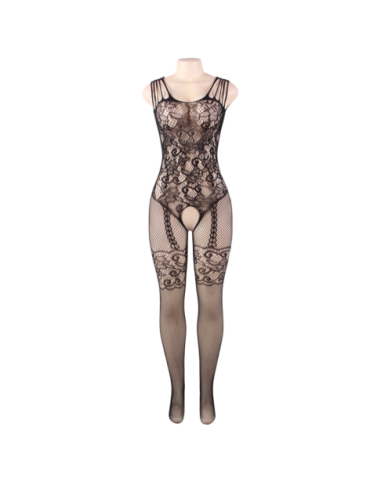 QUEEN LINGERIE BODYSTOCKING CON ABERTURA FLORES S-L