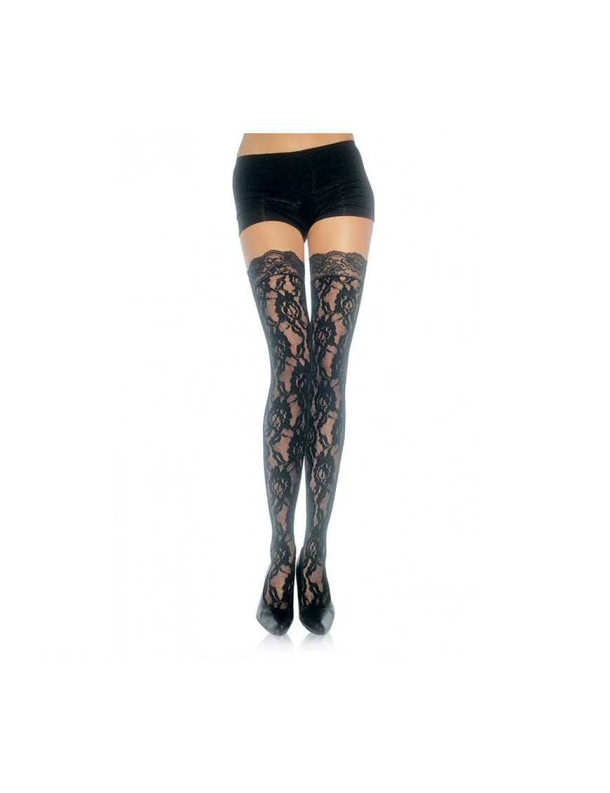 LEG AVENUE MEDIAS DE ENCAJE FLORAL