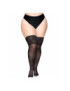 LEG AVENUE MEDIAS NEGRAS AUTOADHESIVAS CON ENCAJE ANCHO PLUS SIZE