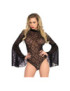 LEG AVENUE TEDDY CUELLO ALTO CON MANGA DE CAMPANA TALLA UNICA