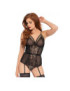 LEG AVENUE TEDDY CON LIGUERO NEGRO TALLA S