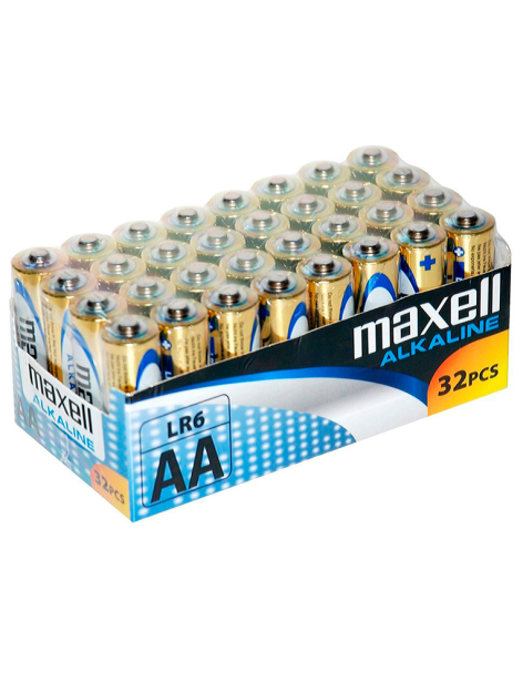 MAXELL PILA ALCALINA AA LR6 PACK*32 PILAS