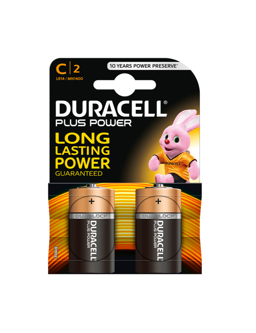 DURACELL PLUS POWER PILA ALCALINA C LR14 BLISTER*2