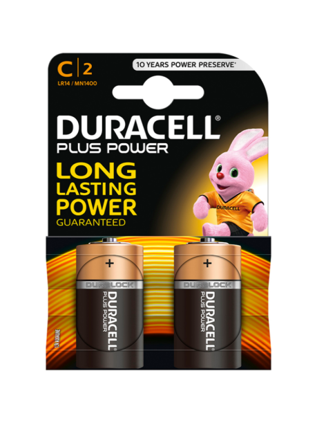 DURACELL PLUS POWER PILA ALCALINA C LR14 BLISTER*2