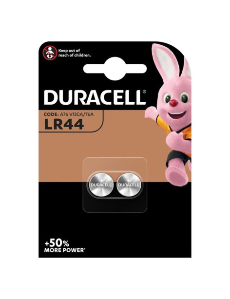 DURACELL PILA BOTON ALCALINA LR44 1,5V BLISTER*2