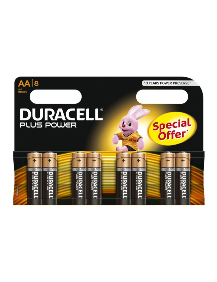 DURACELL PLUS POWER PILA ALCALINA AA LR6 BLISTER*8